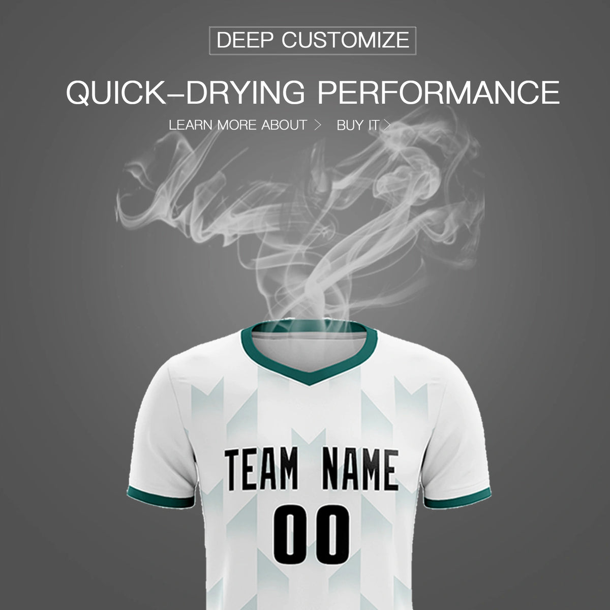 Custom White Aqua Men Uniform Soccer Sets Jersey