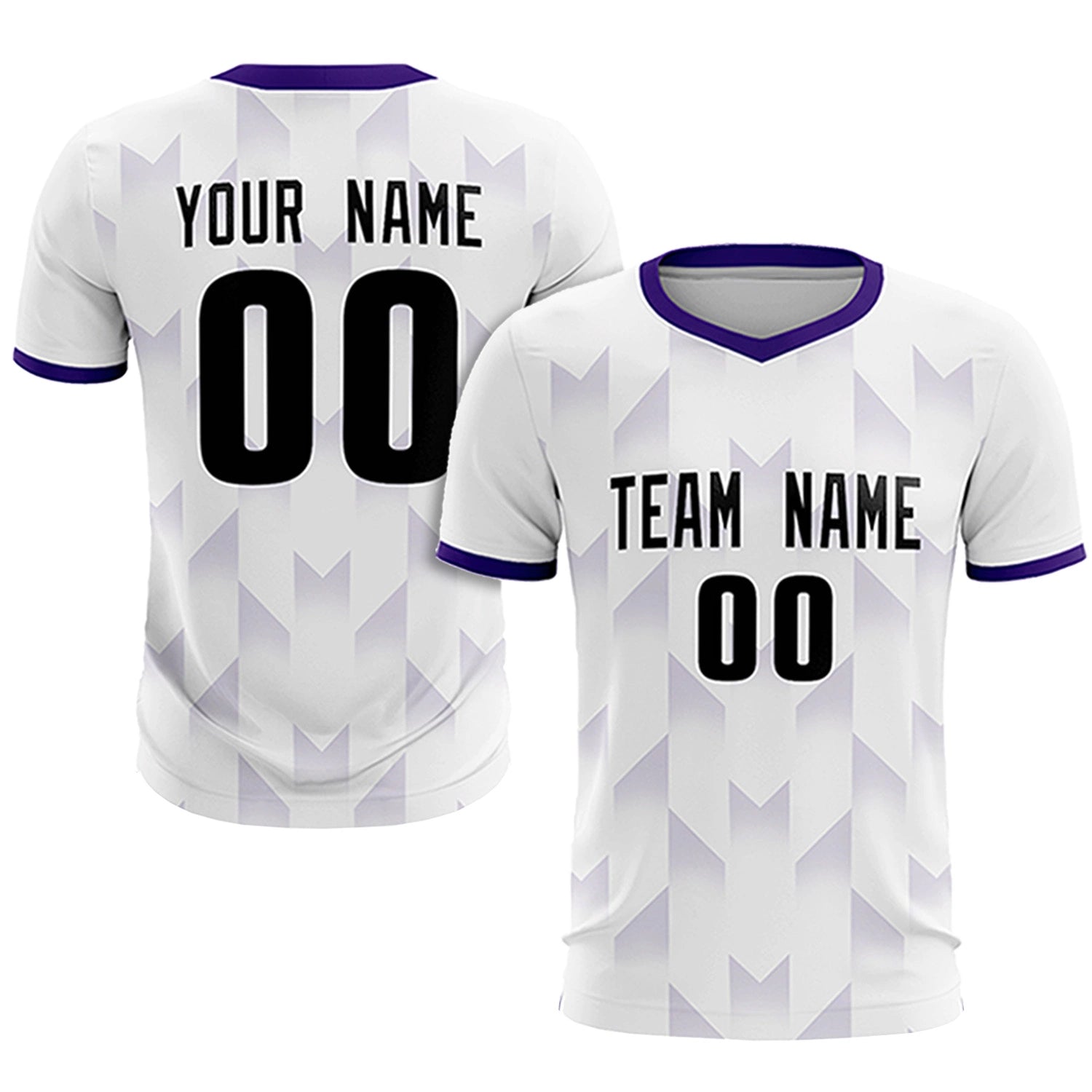 Custom White Purple Men Uniform Soccer Sets Jersey