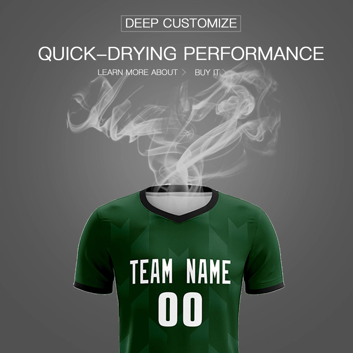 Custom Green Gray Men Uniform Soccer Sets Jersey