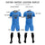 Custom Powder Blue Black Men Uniform Soccer Sets Jersey