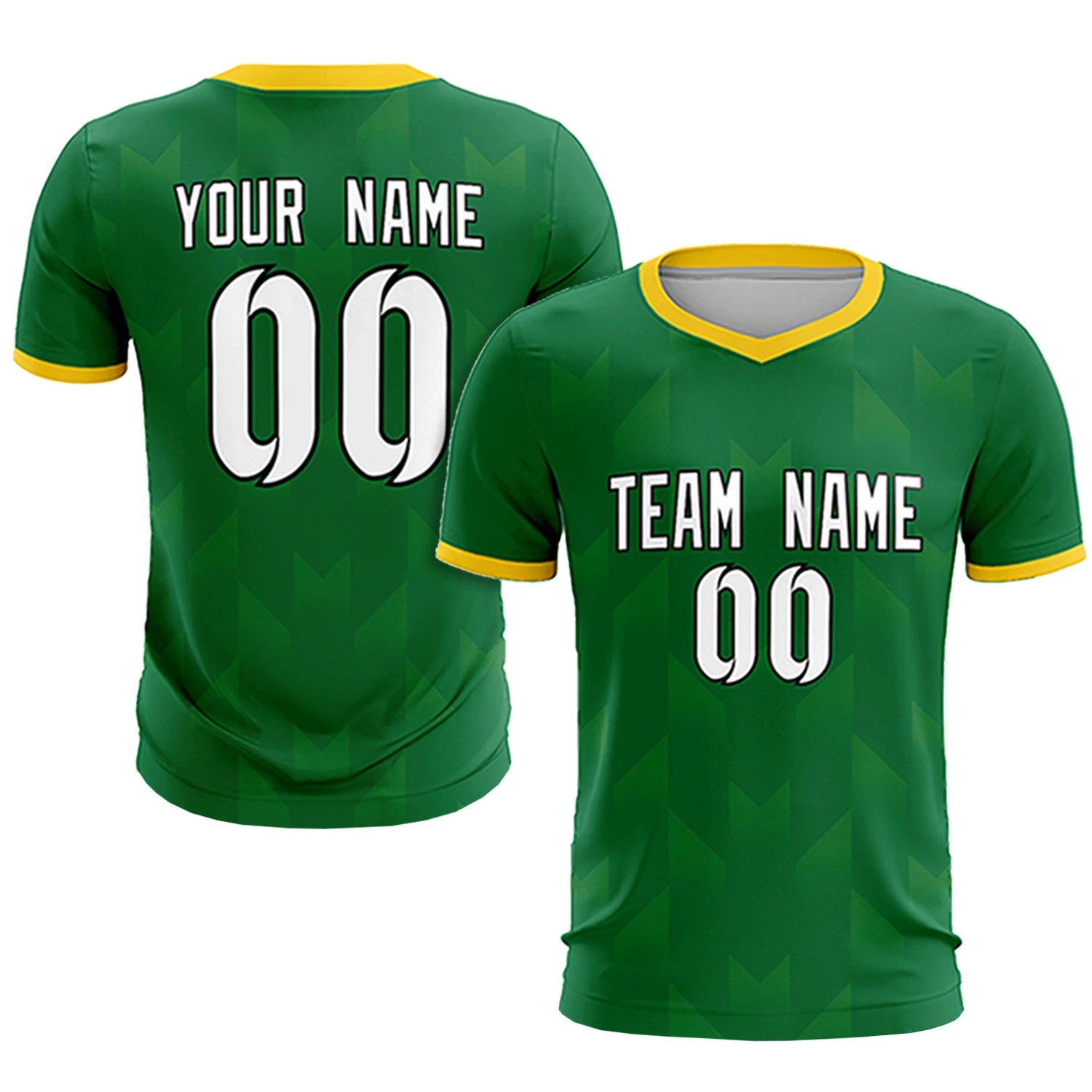 Custom Kelly Green Gold01 Men Uniform Soccer Sets Jersey