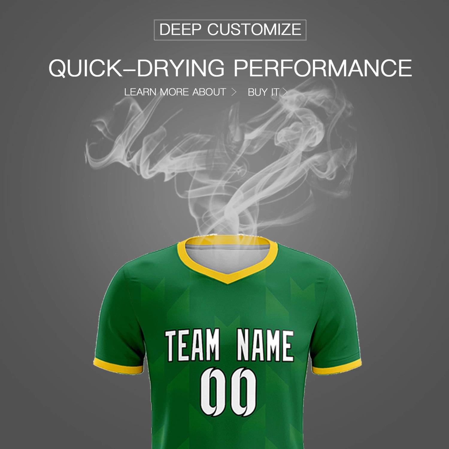 Custom Kelly Green Gold01 Men Uniform Soccer Sets Jersey