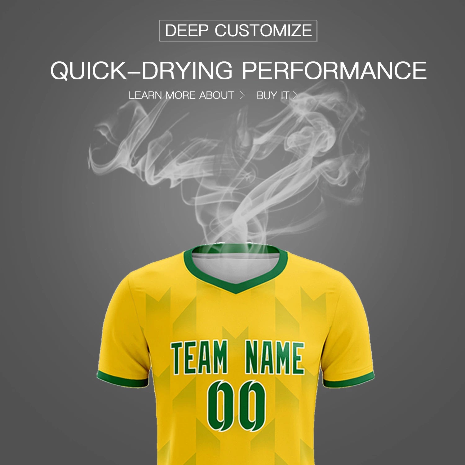 Custom Gold01 Kelly Green Men Uniform Soccer Sets Jersey