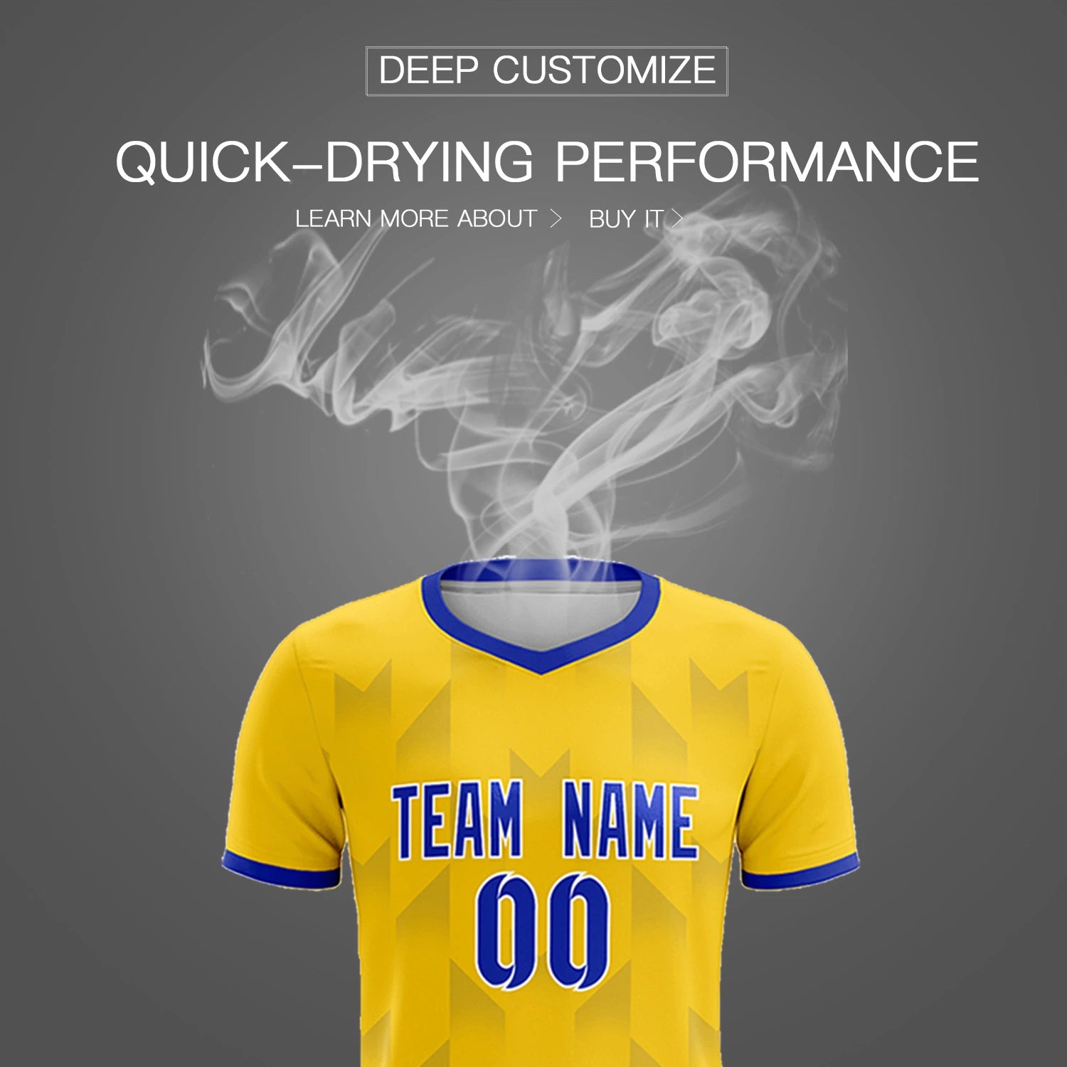 Custom Gold01 Royal Blue Men Uniform Soccer Sets Jersey