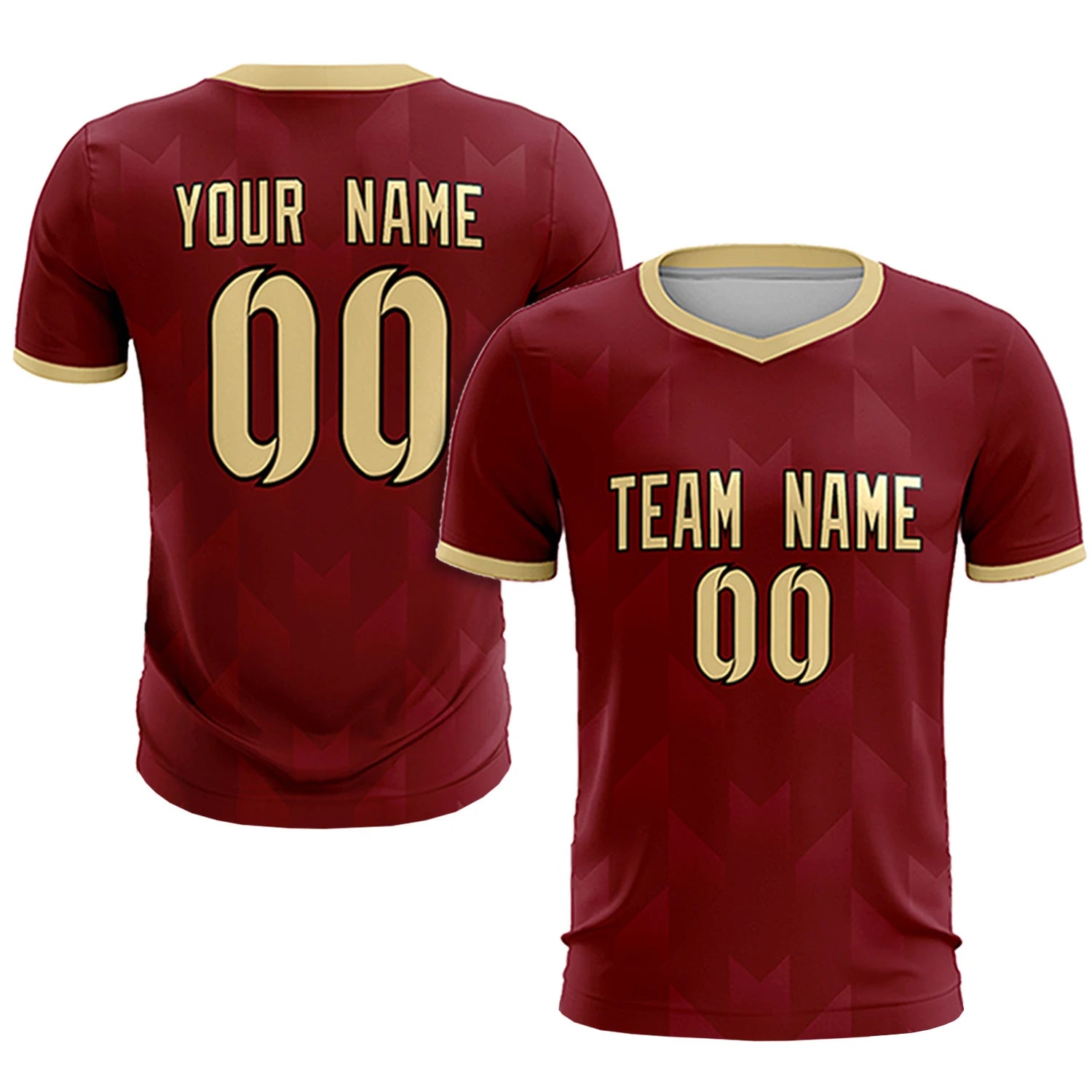 Custom Crimson Khaki Men Uniform Soccer Sets Jersey