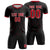 Custom Black Red Men Uniform Soccer Sets Jersey