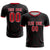 Custom Black Red Men Uniform Soccer Sets Jersey