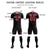 Custom Black Red Men Uniform Soccer Sets Jersey