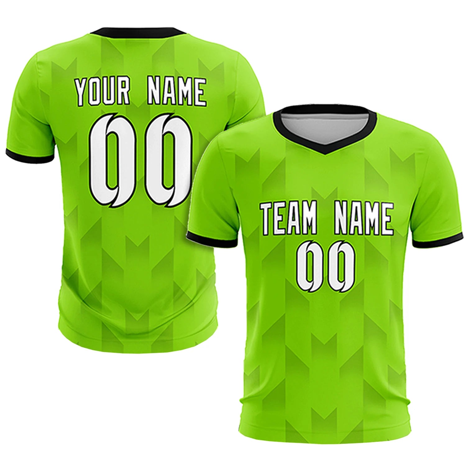 Custom Neon Green Black Men Uniform Soccer Sets Jersey
