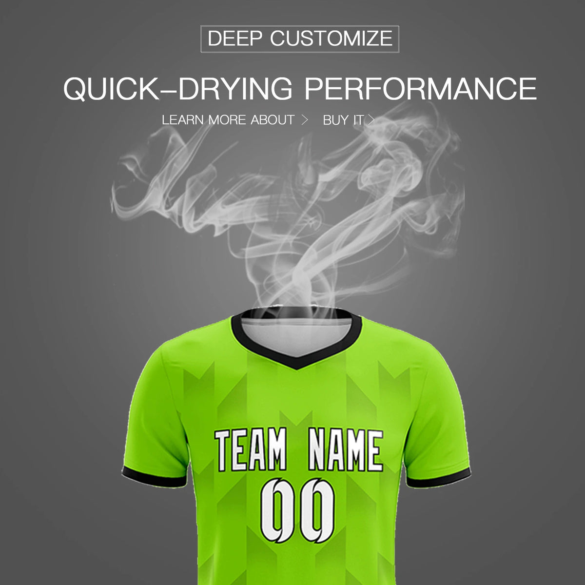 Custom Neon Green Black Men Uniform Soccer Sets Jersey