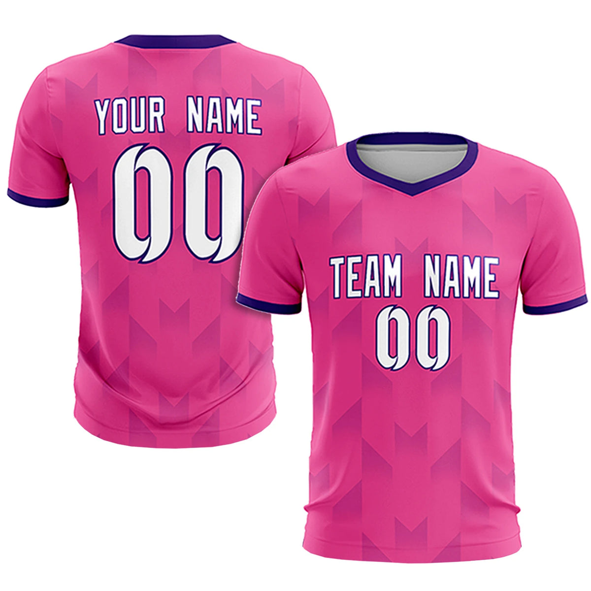 Custom Pink Purple Men Uniform Soccer Sets Jersey