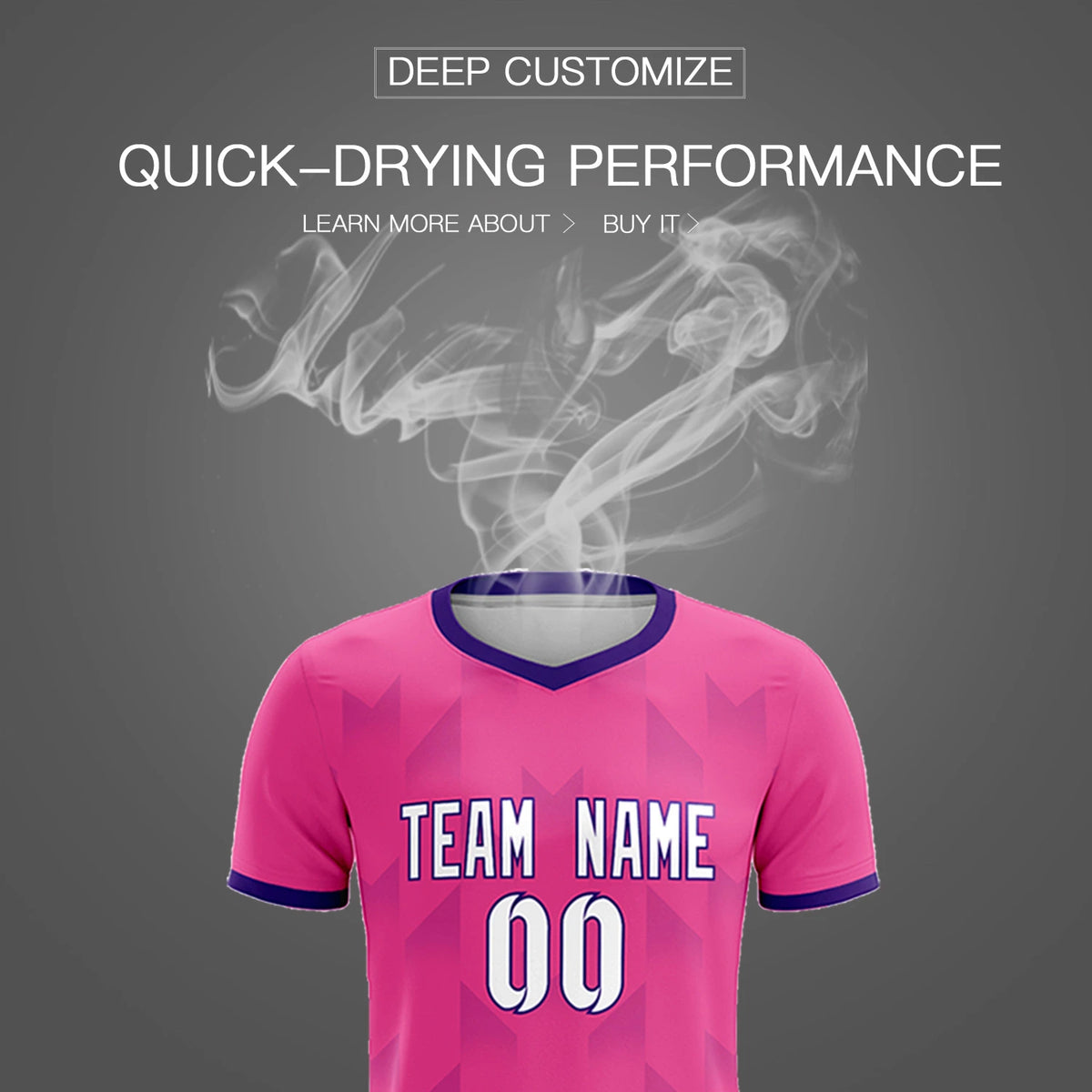 Custom Pink Purple Men Uniform Soccer Sets Jersey