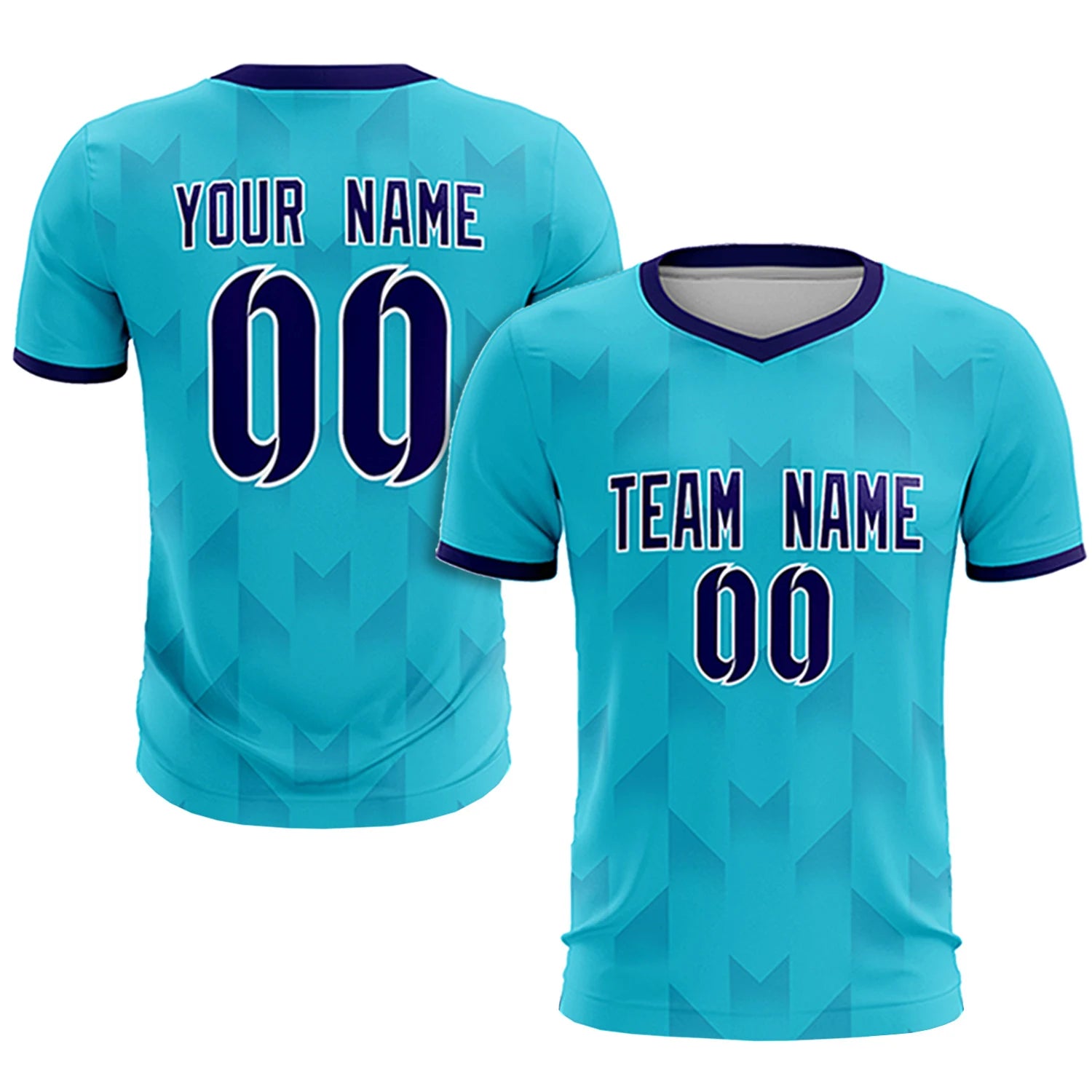 Custom Sky Blue Purple Men Uniform Soccer Sets Jersey