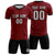 Custom Crimson Black Men Uniform Soccer Sets Jersey