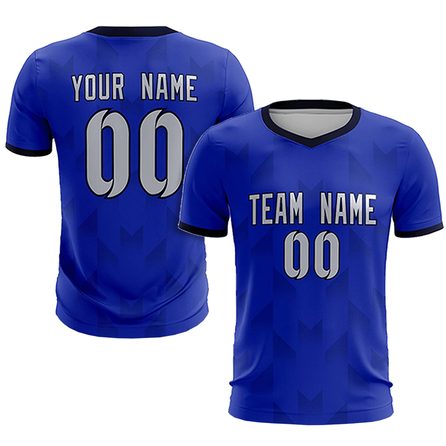 Custom Royal Blue Navy Men Uniform Soccer Sets Jersey