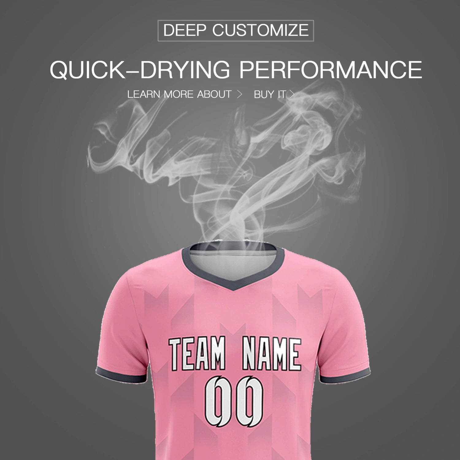 Custom Light Pink Gray Men Uniform Soccer Sets Jersey