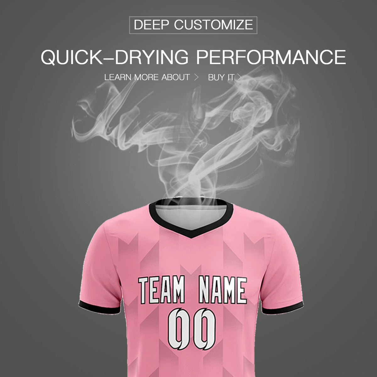 Custom Light Pink Black Men Uniform Soccer Sets Jersey