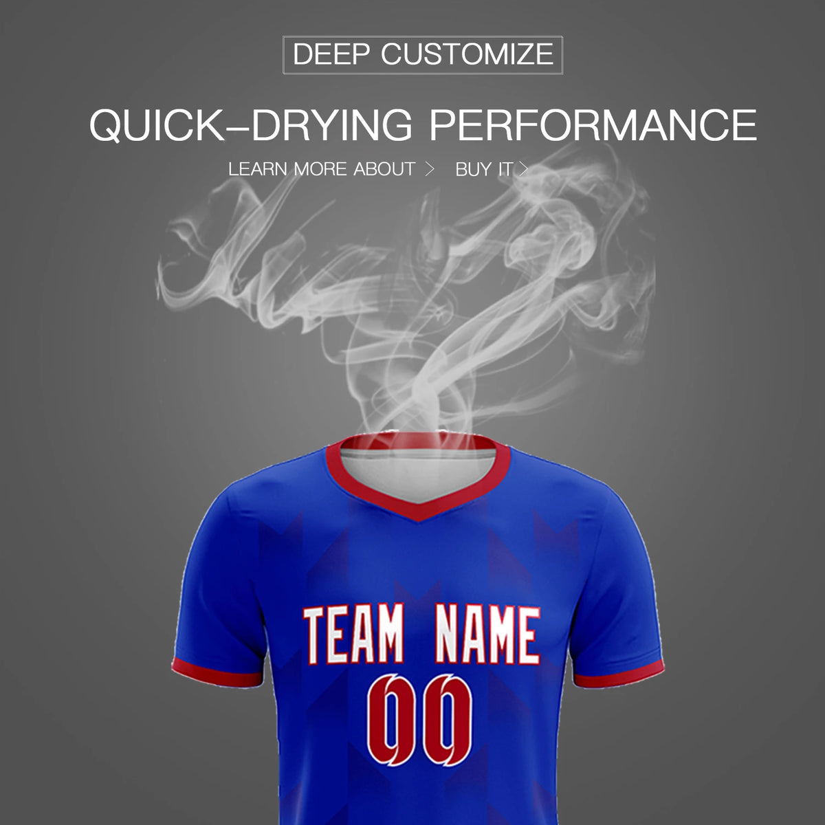 Custom Royal Blue Red Men Uniform Soccer Sets Jersey