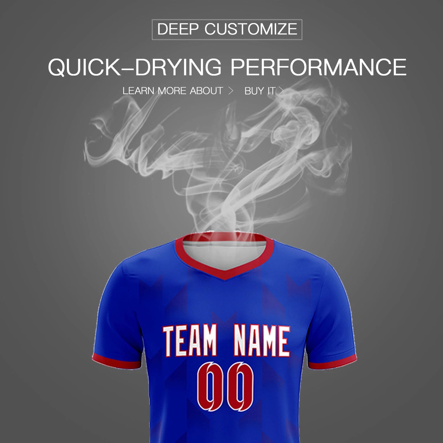 Custom Royal Blue Red Men Uniform Soccer Sets Jersey