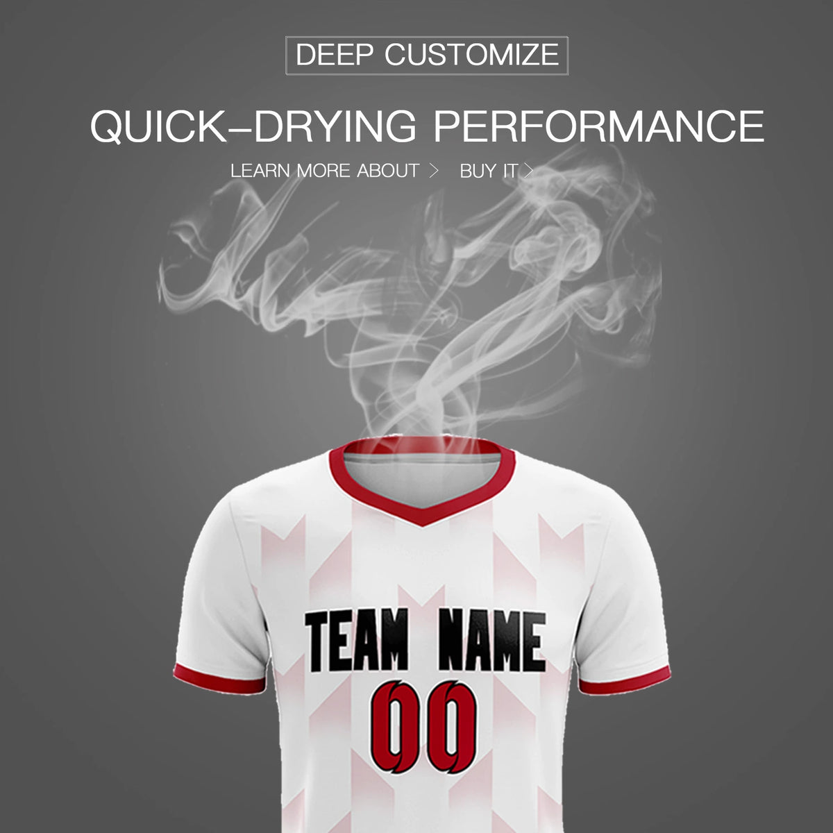 Custom White Red Men Uniform Soccer Sets Jersey