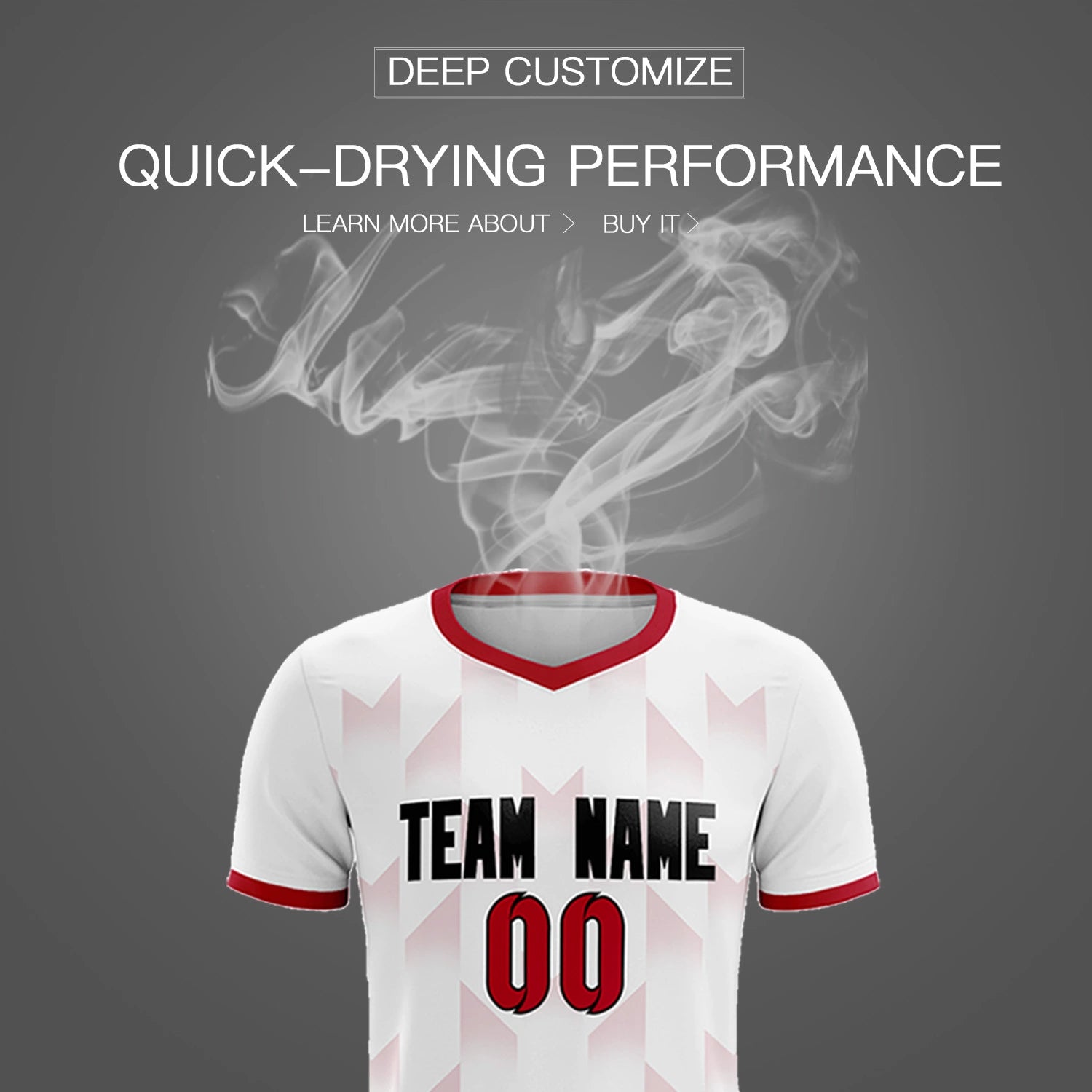 Custom White Red Men Uniform Soccer Sets Jersey