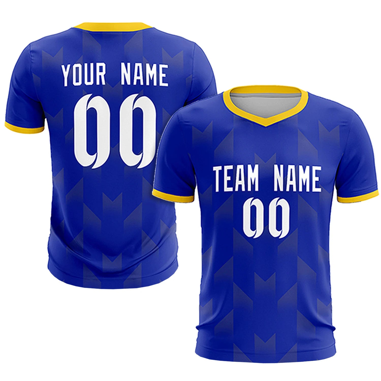 Custom Royal Blue Gold01 Men Uniform Soccer Sets Jersey