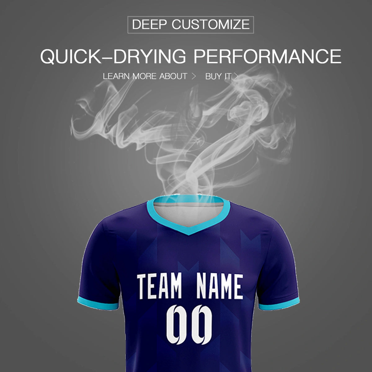 Custom Purple Sky Blue Men Uniform Soccer Sets Jersey