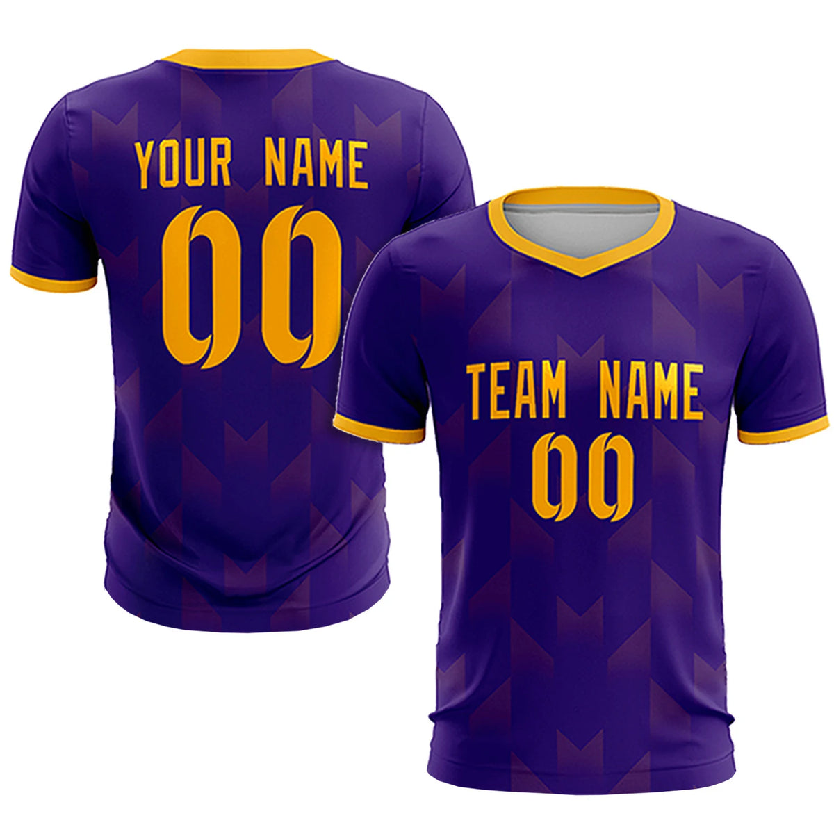 Custom Purple Yellow Men Uniform Soccer Sets Jersey