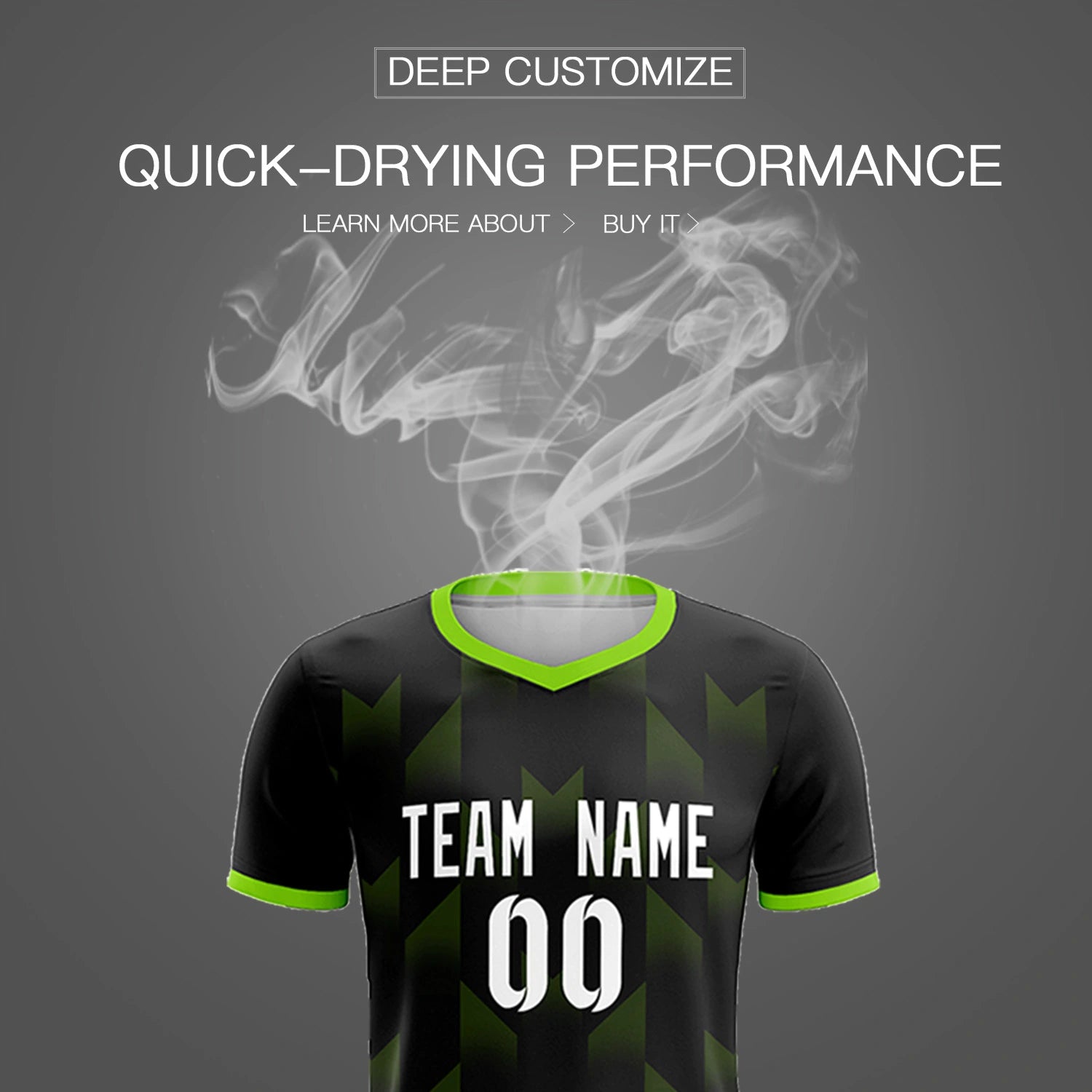 Custom Black Neon Green Men Uniform Soccer Sets Jersey