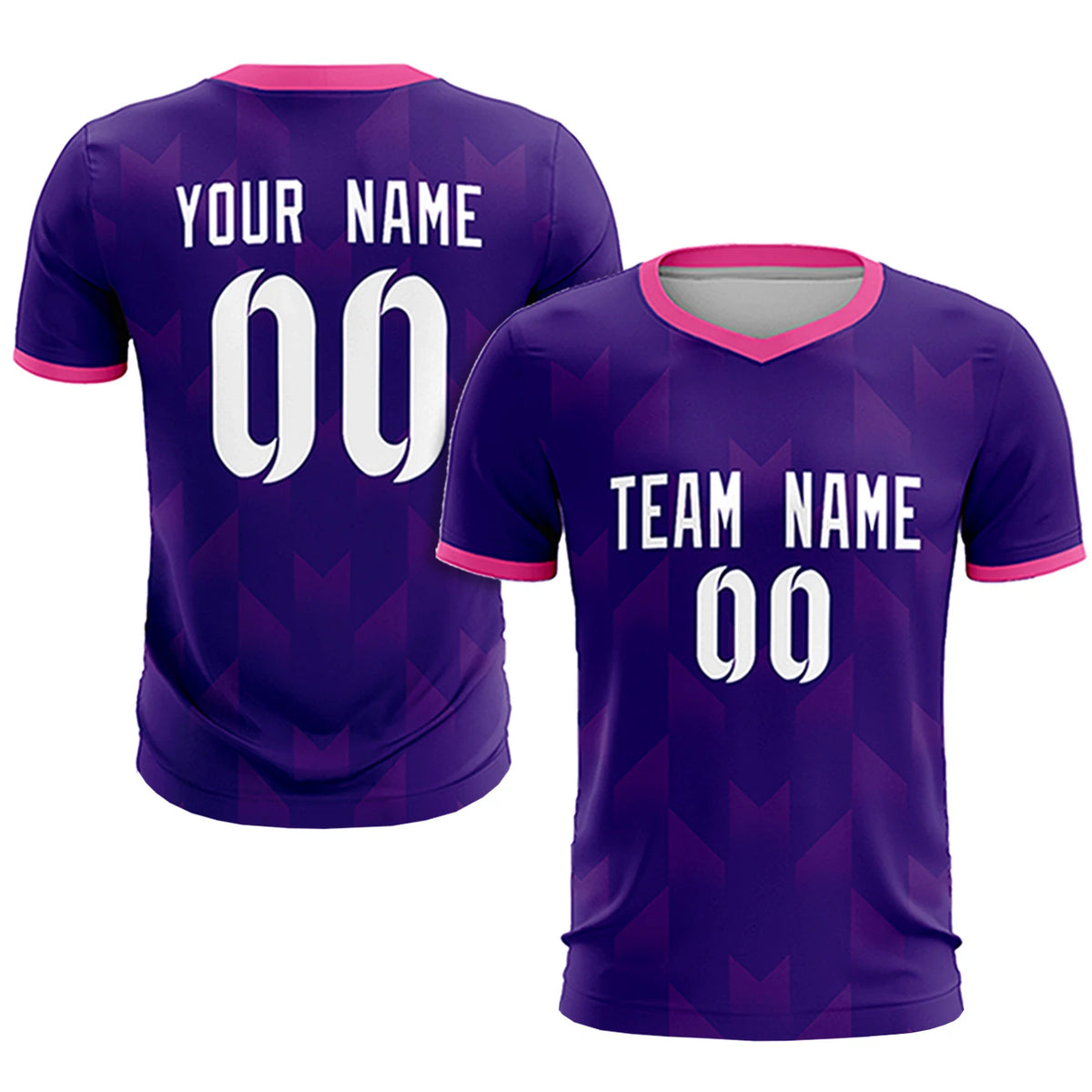 Custom Purple Pink Men Uniform Soccer Sets Jersey