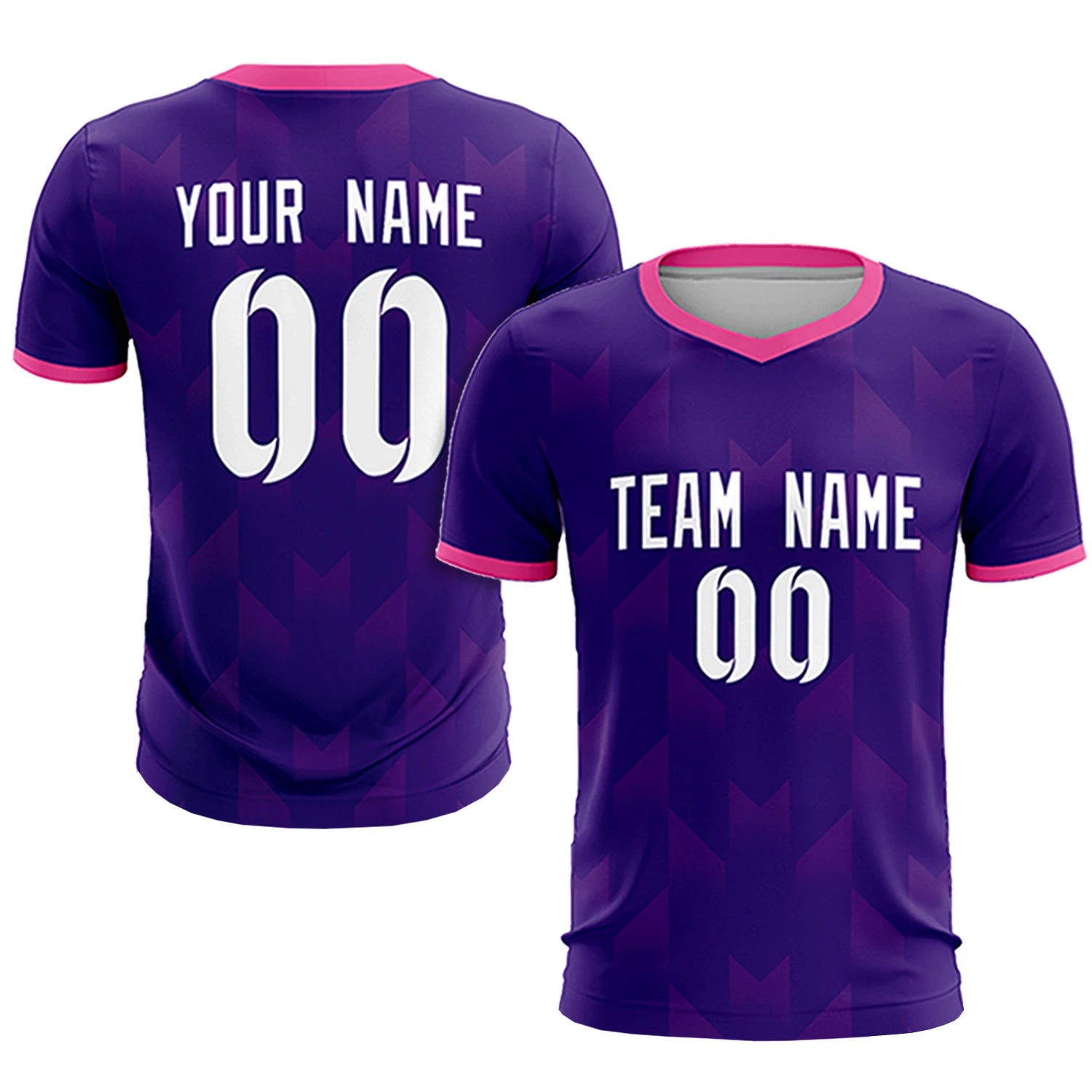 Custom Purple Pink Men Uniform Soccer Sets Jersey