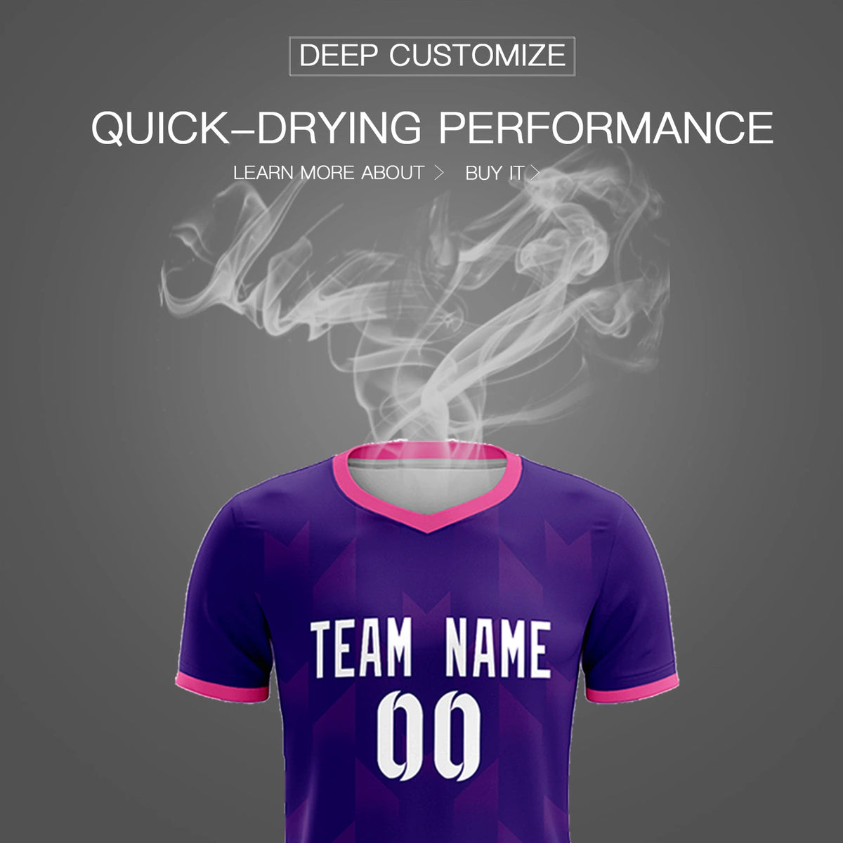 Custom Purple Pink Men Uniform Soccer Sets Jersey