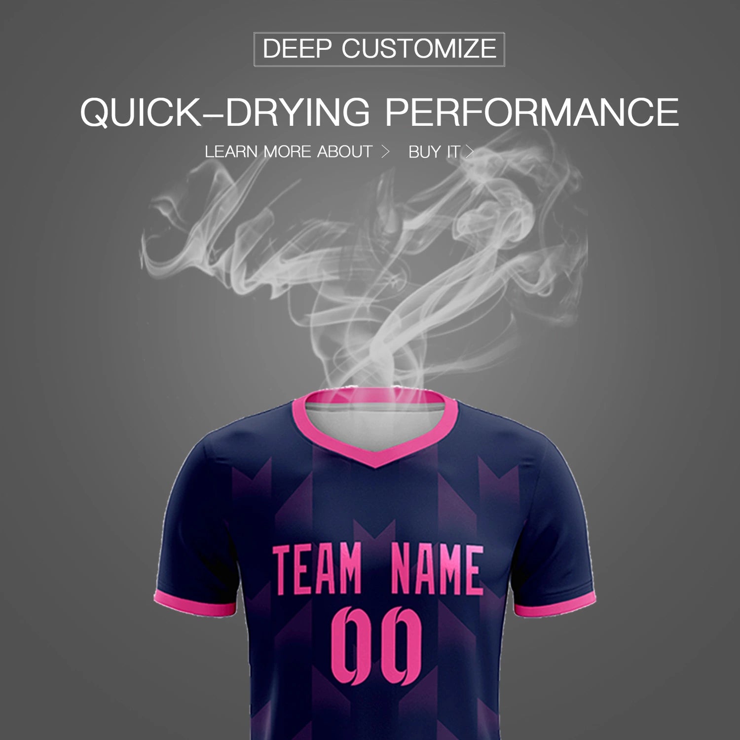 Custom Navy Pink Men Uniform Soccer Sets Jersey