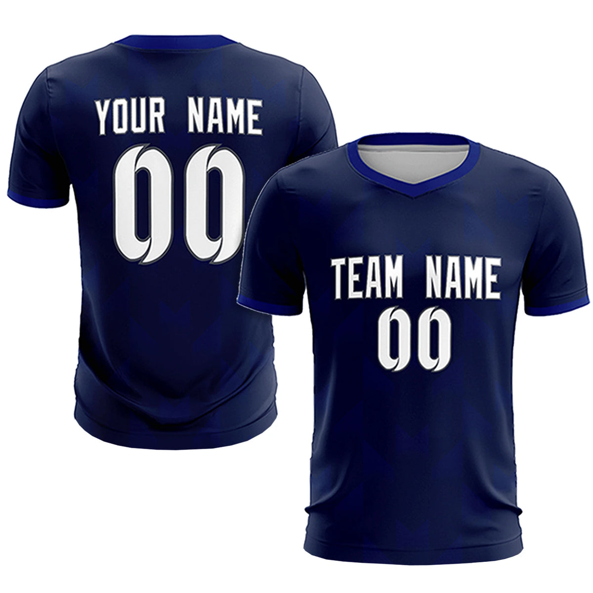 Custom Navy Royal Blue Men Uniform Soccer Sets Jersey