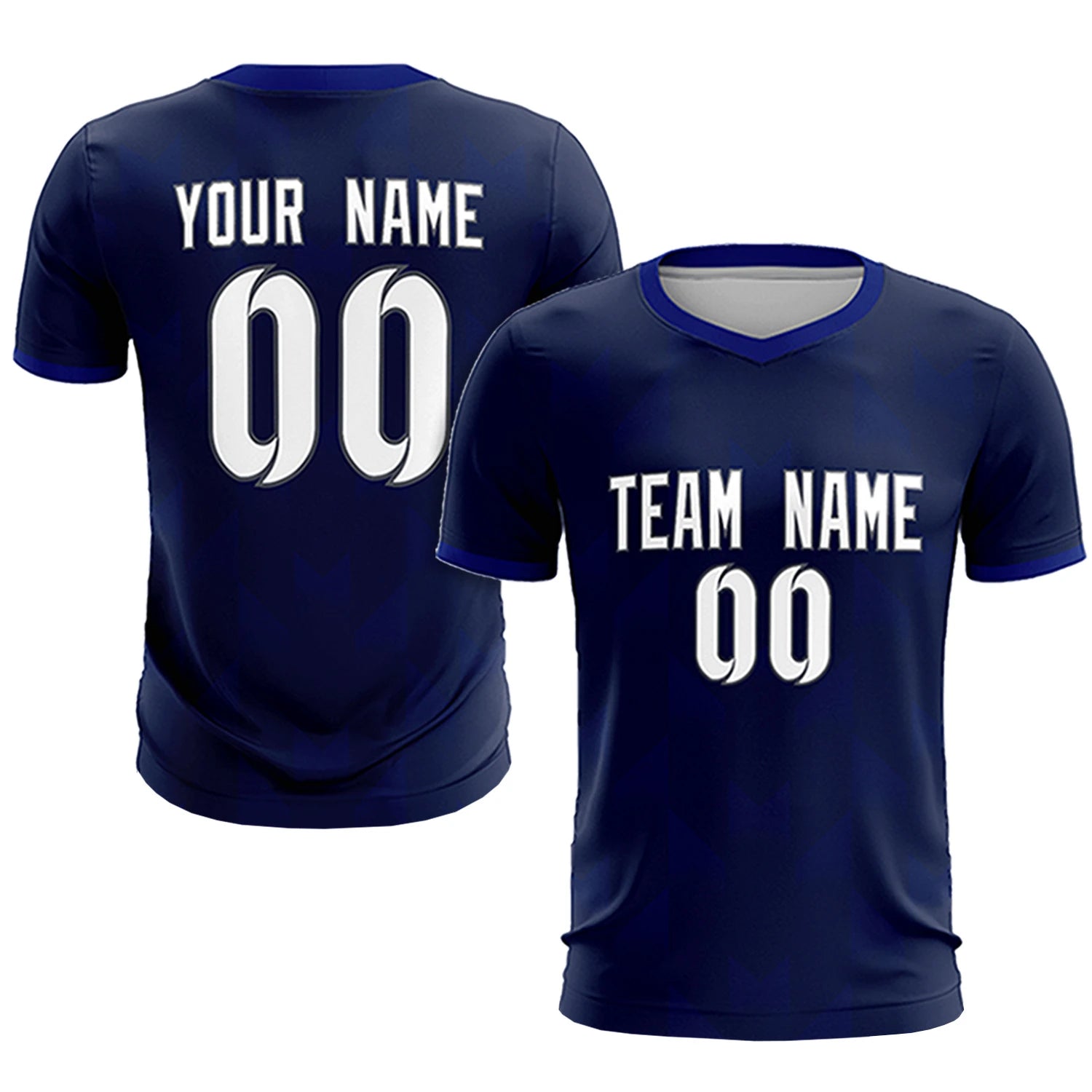 Custom Navy Royal Blue Men Uniform Soccer Sets Jersey