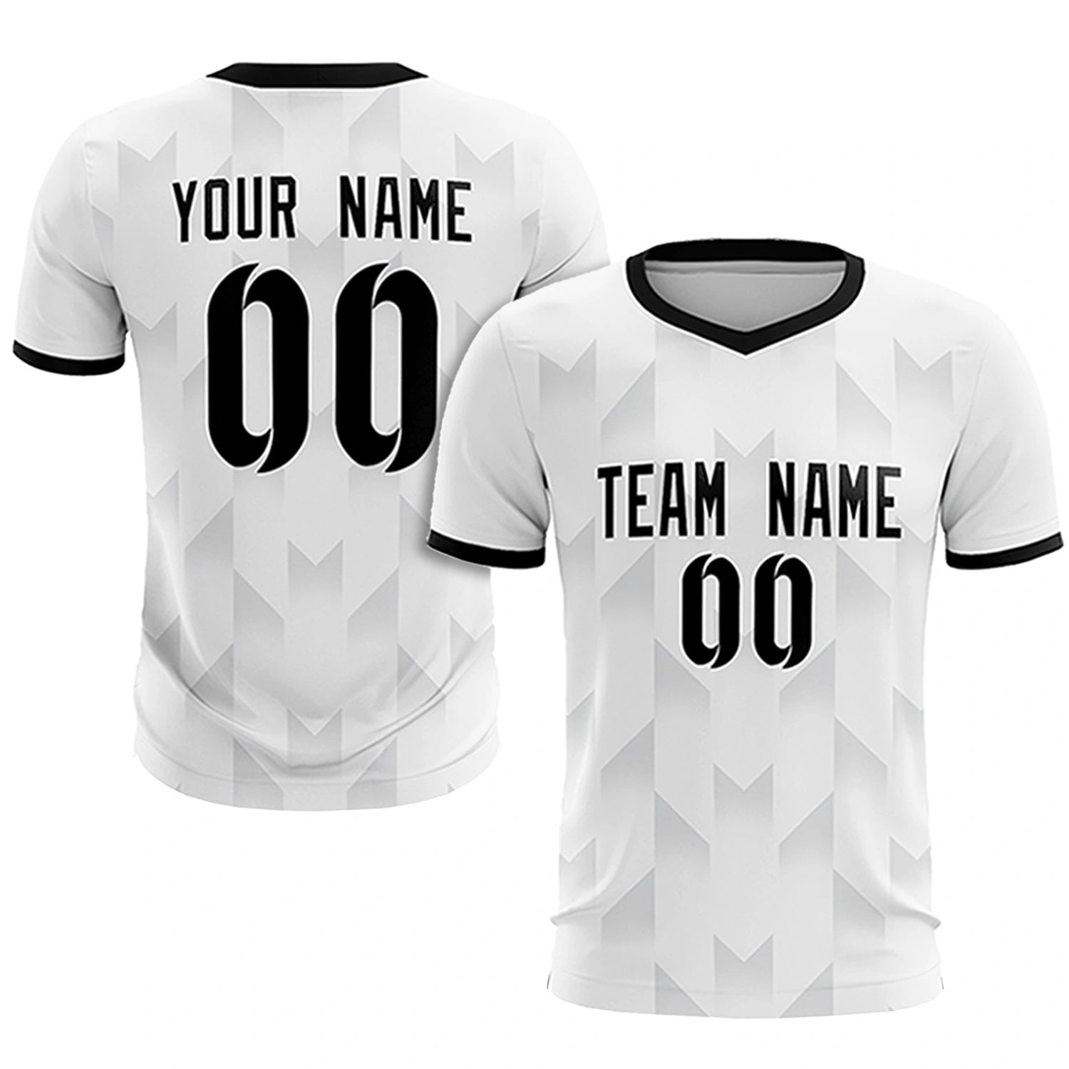 Custom White Gray Men Uniform Soccer Sets Jersey