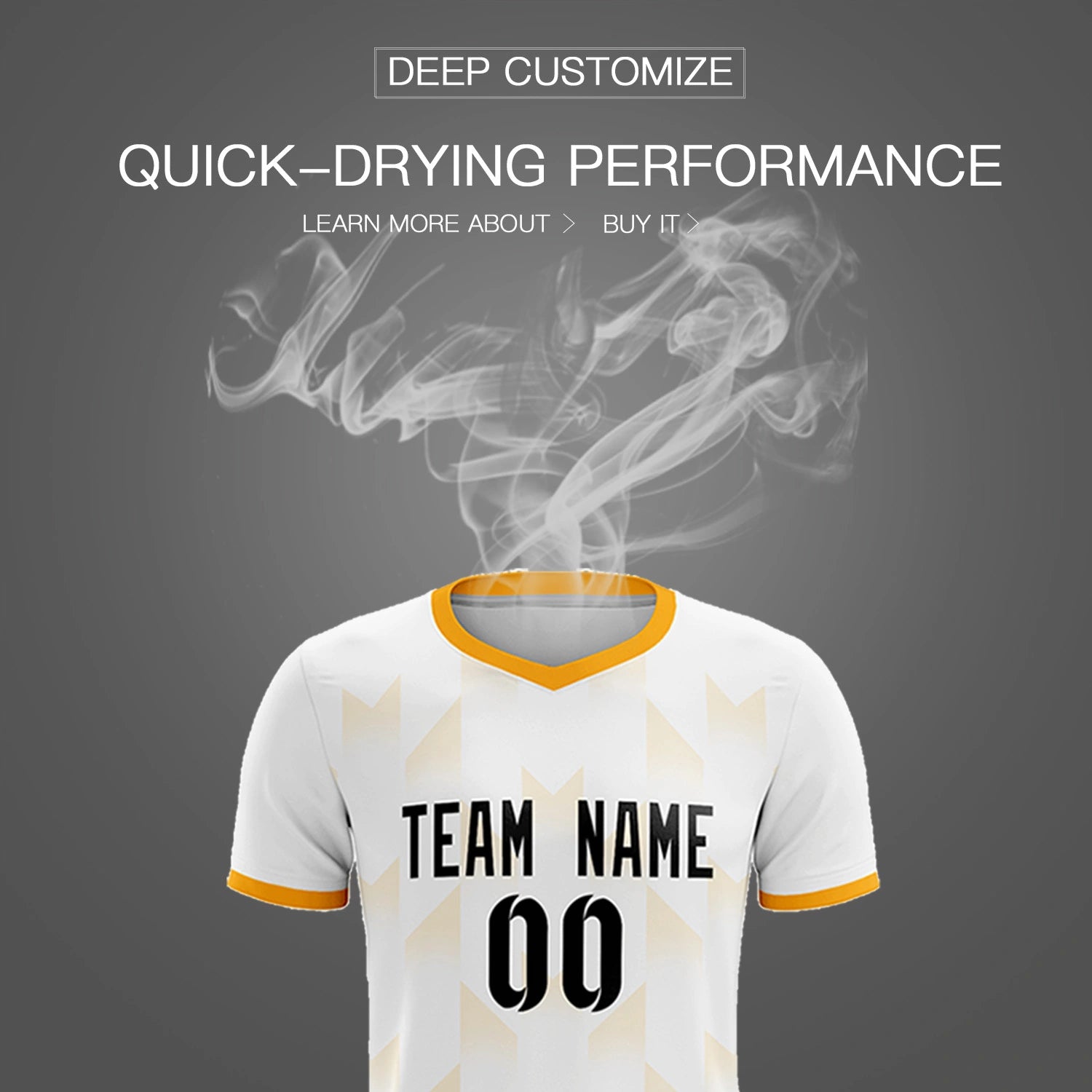 Custom White Yellow Men Uniform Soccer Sets Jersey