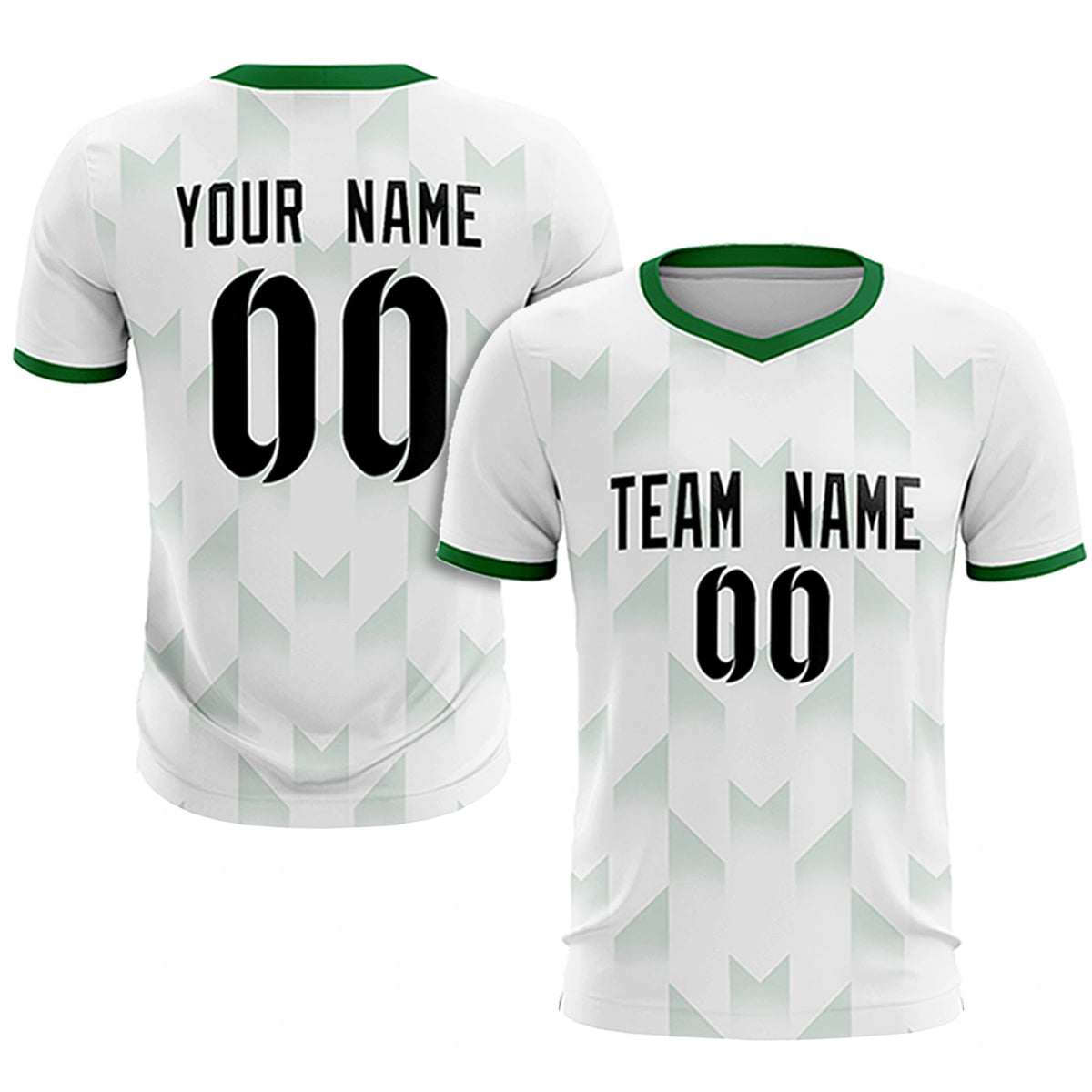 Custom White Kelly Green Men Uniform Soccer Sets Jersey