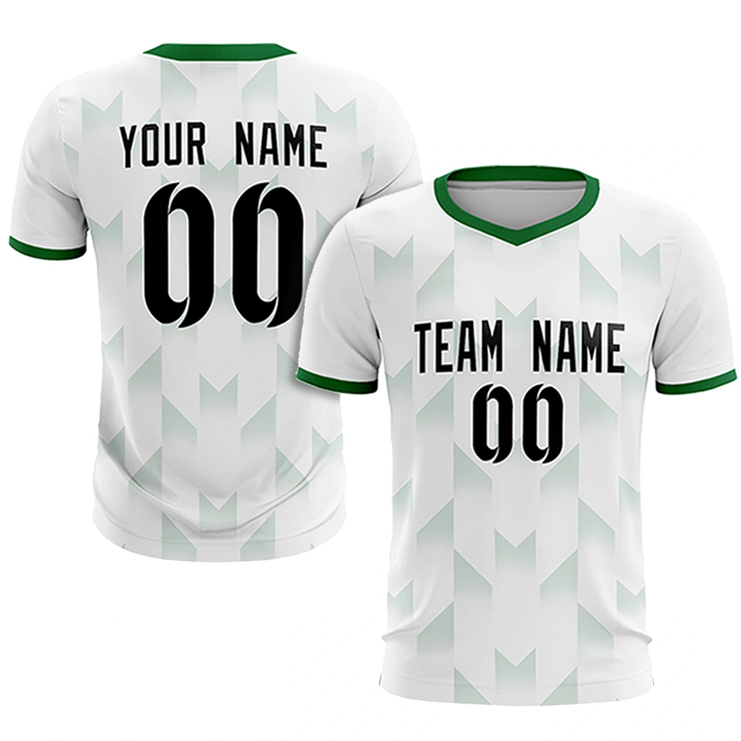 Custom White Kelly Green Men Uniform Soccer Sets Jersey