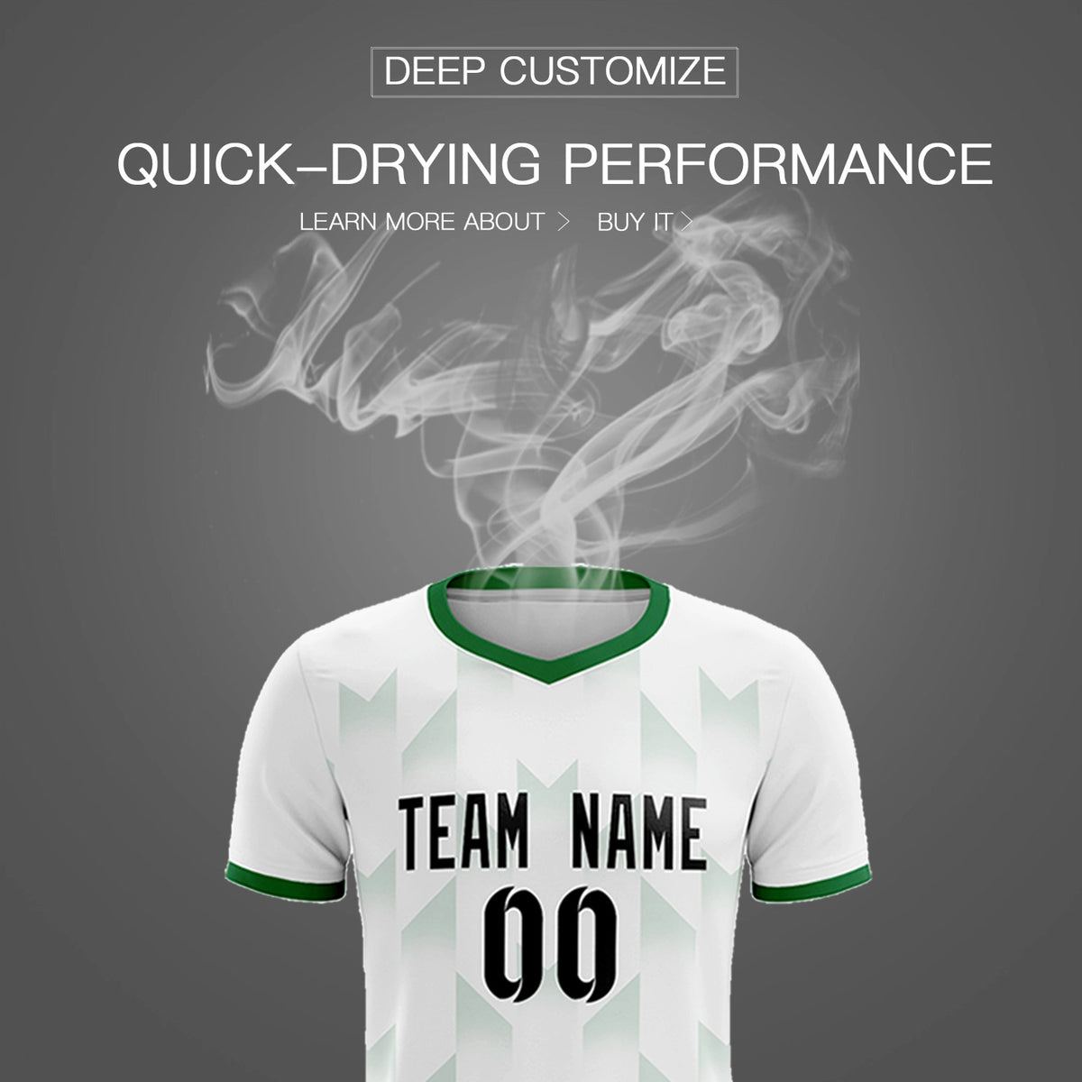 Custom White Kelly Green Men Uniform Soccer Sets Jersey