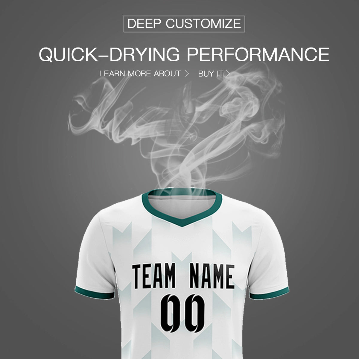Custom White Aqua Men Uniform Soccer Sets Jersey