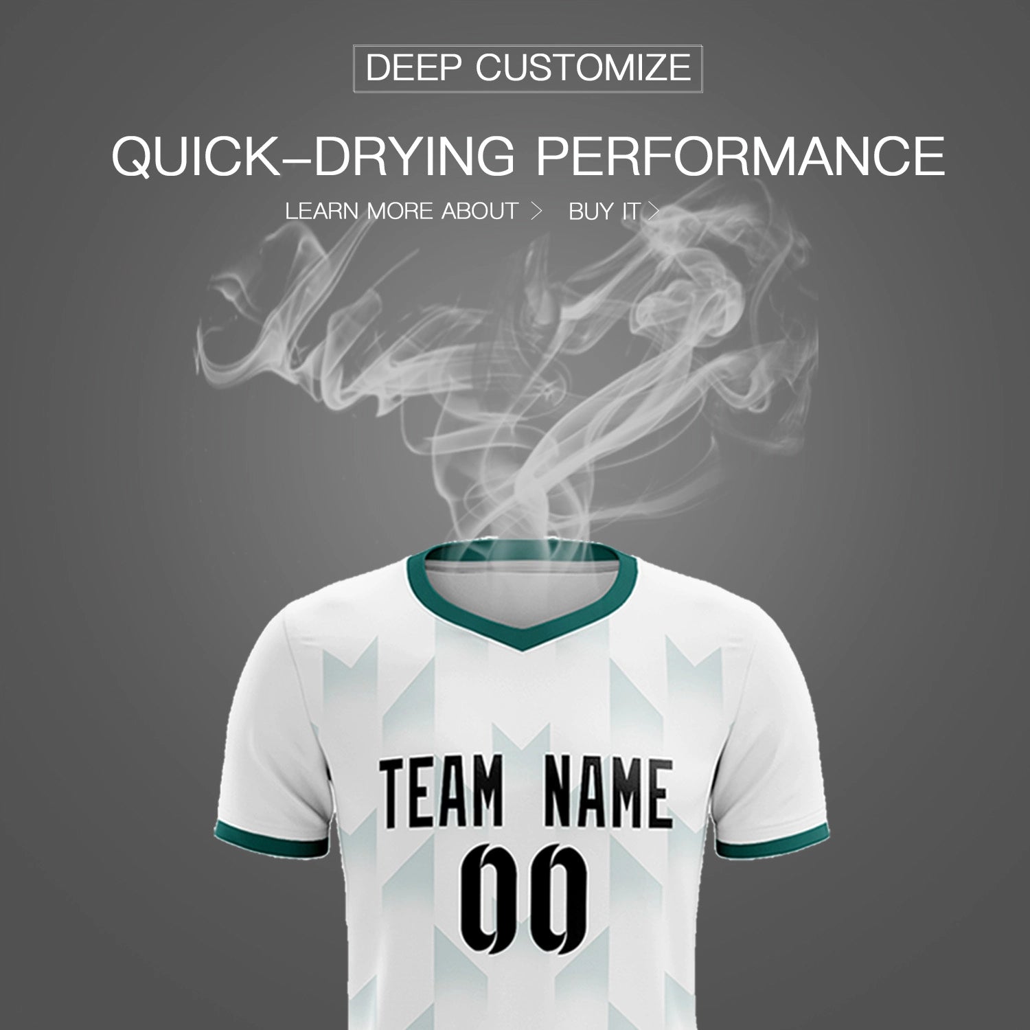 Custom White Aqua Men Uniform Soccer Sets Jersey