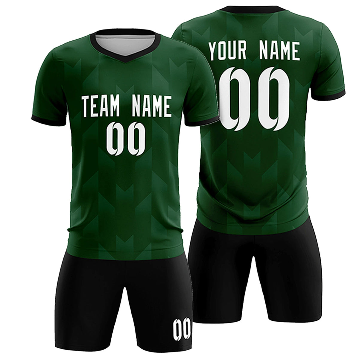 Custom Green Gray Men Uniform Soccer Sets Jersey