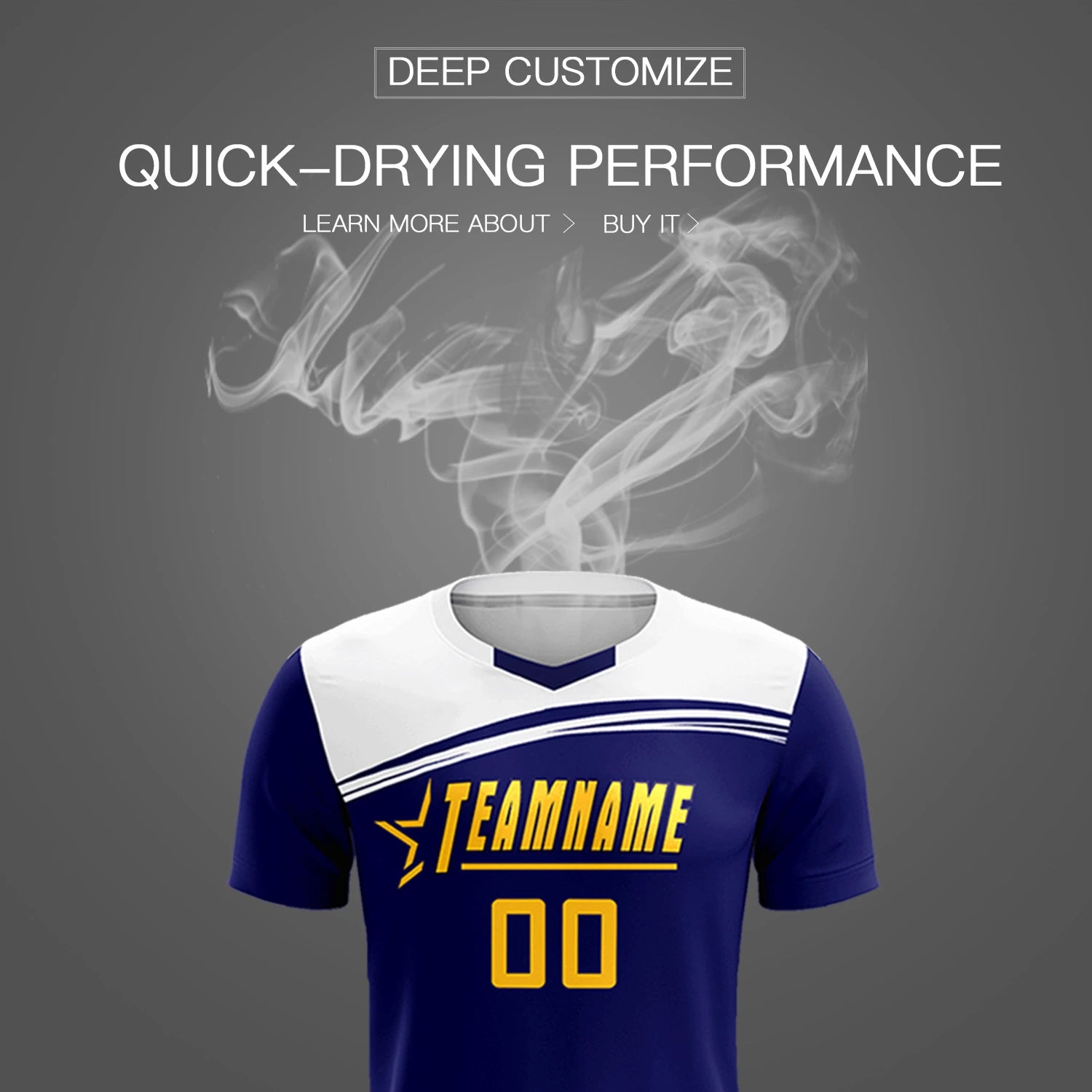 Custom Royal Blue White Personalized Men Soccer Sets Jersey