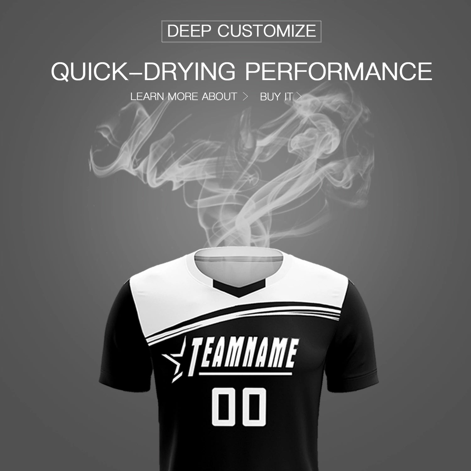 Custom Black White Personalized Men Soccer Sets Jersey