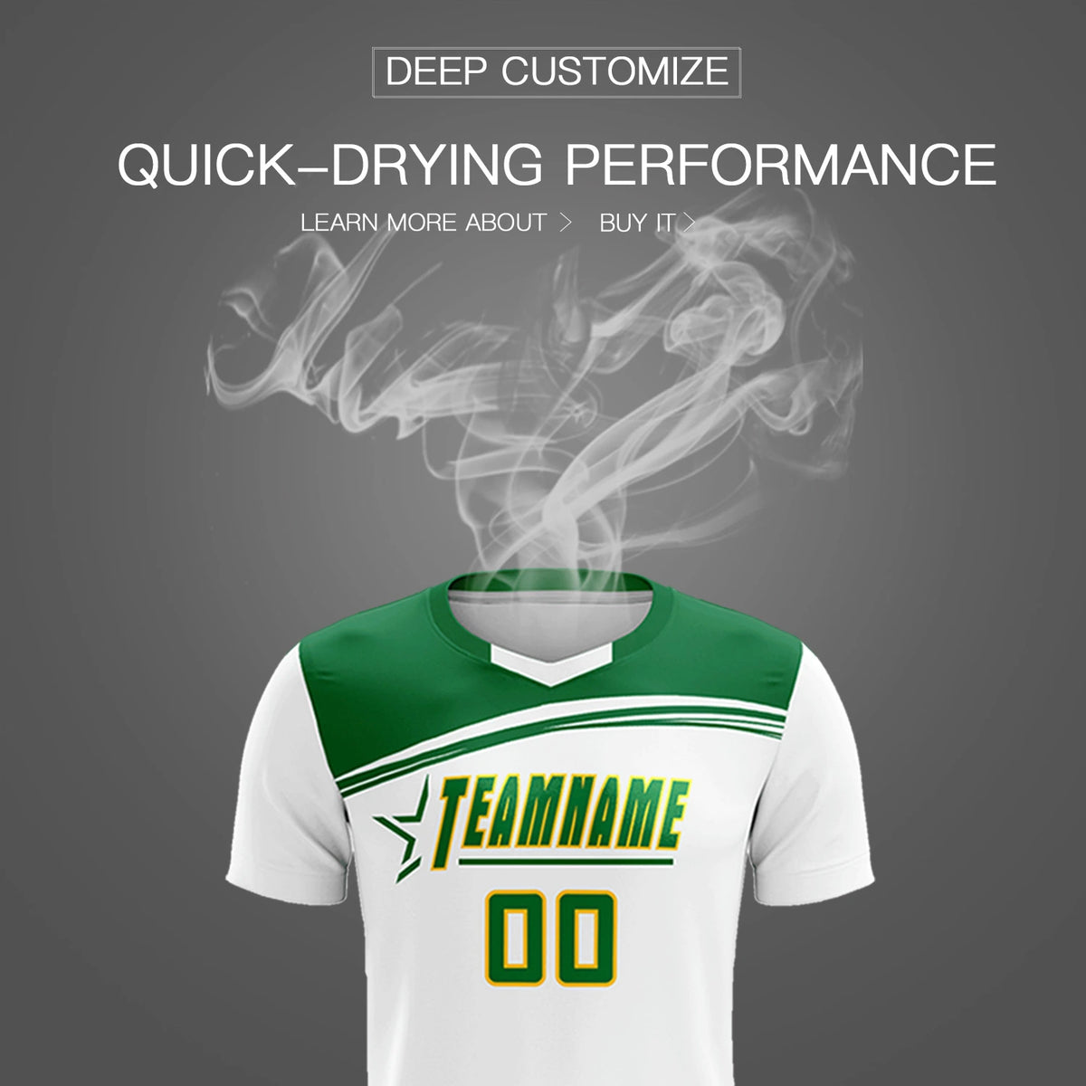 Custom White Kelly Green Personalized Men Soccer Sets Jersey