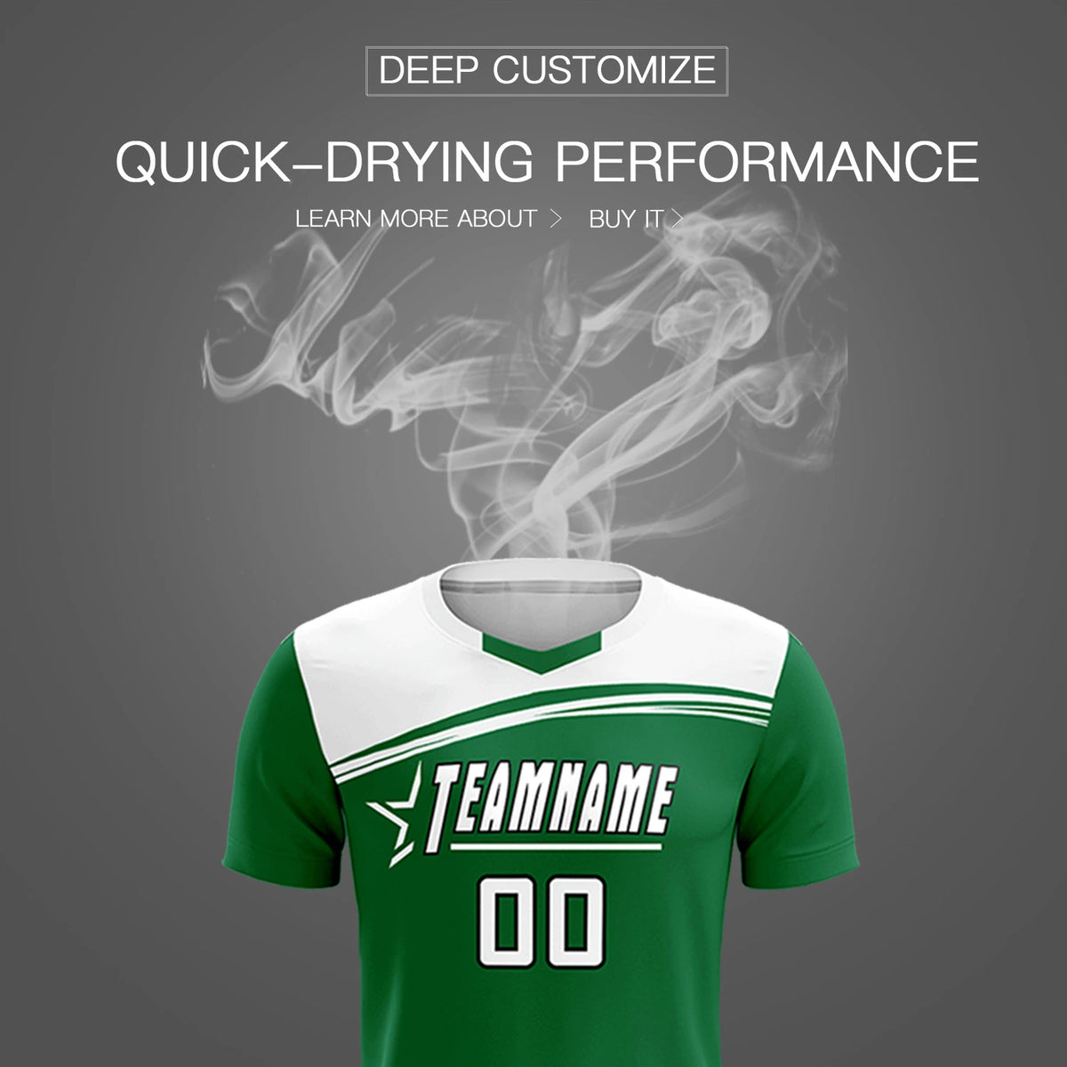 Custom Kelly Green White Personalized Men Soccer Sets Jersey