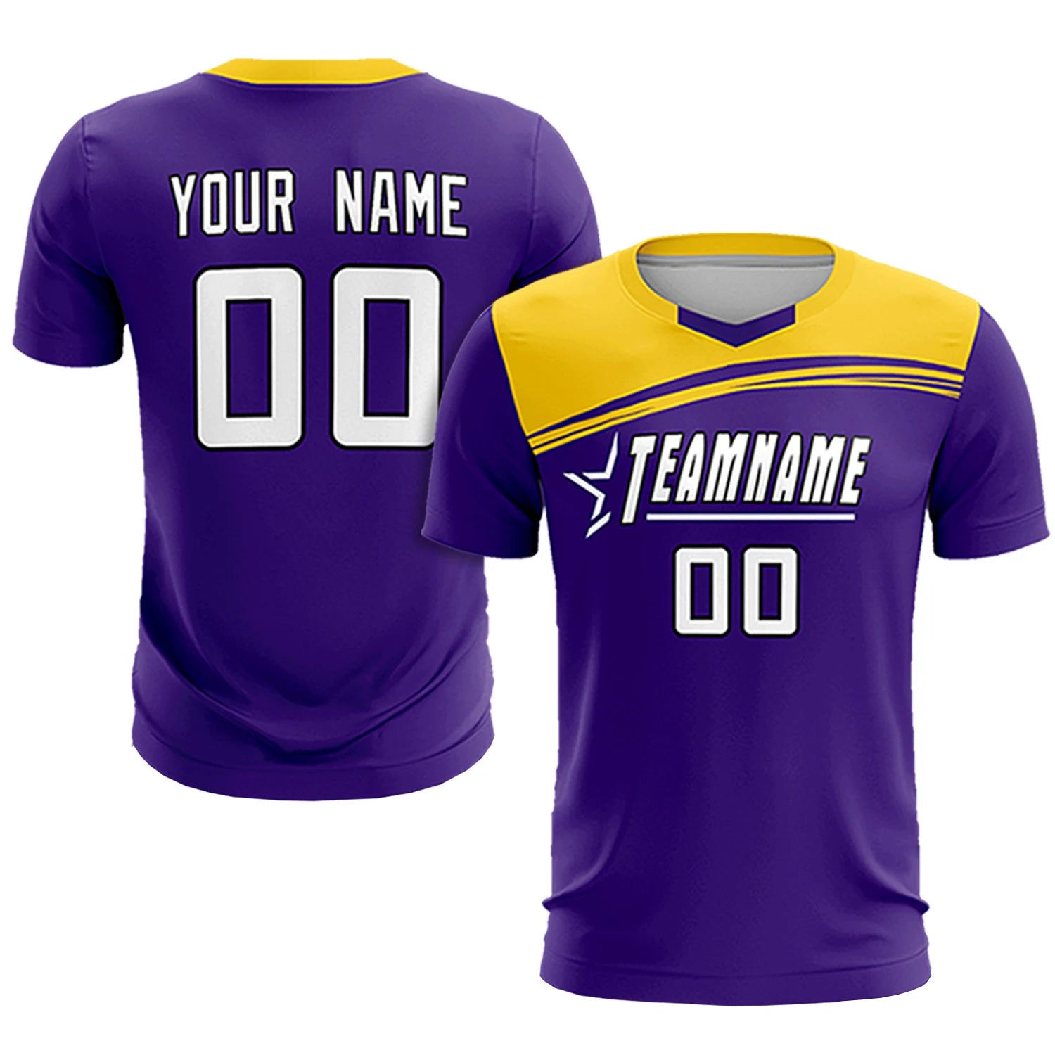 Custom Purple Gold01 Personalized Men Soccer Sets Jersey