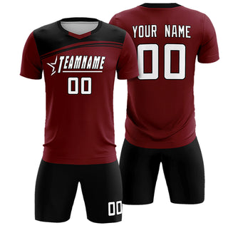 Camiseta de fútbol personalizada para hombre, color negro carmesí - Estilo 1