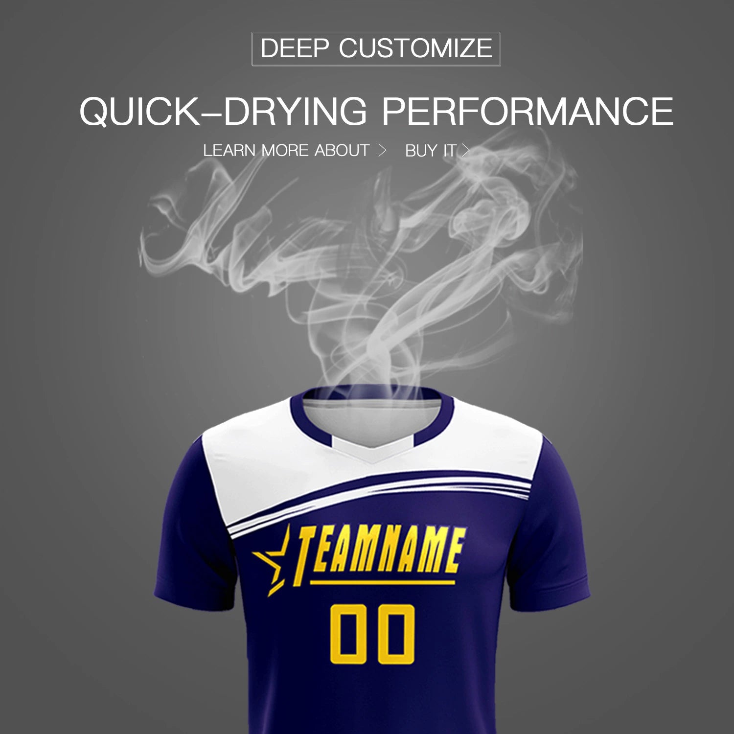 Custom Purple White White Personalized Men Soccer Sets Jersey